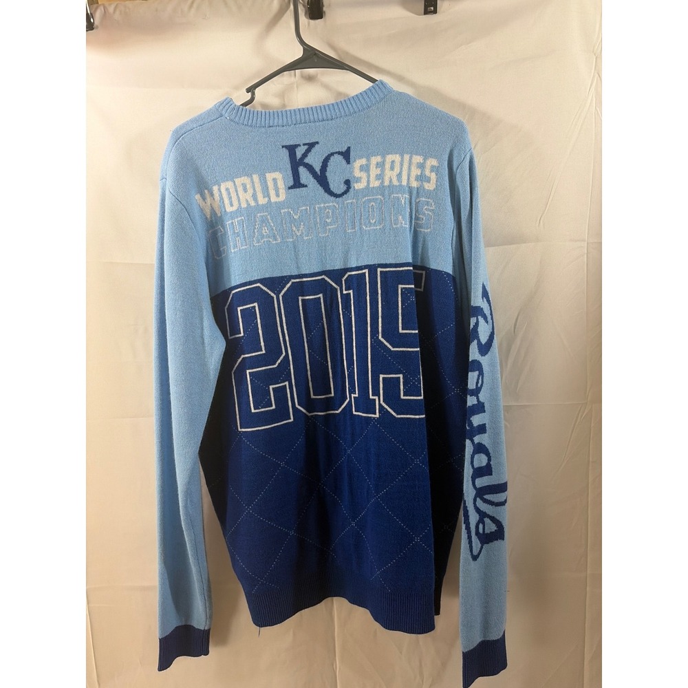 Klew Kansas City Royals 2015 World Series Champions Sweater Mens Large Blue MLB - Picture 5 of 8